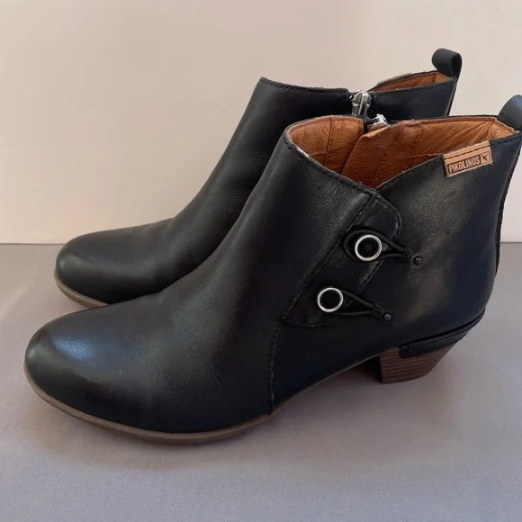 Pikolinos Womens Rotterdam Ankle Boots 902-8947 Black Leather Size 39 Eur/US 8.5 - Picture 1 of 11